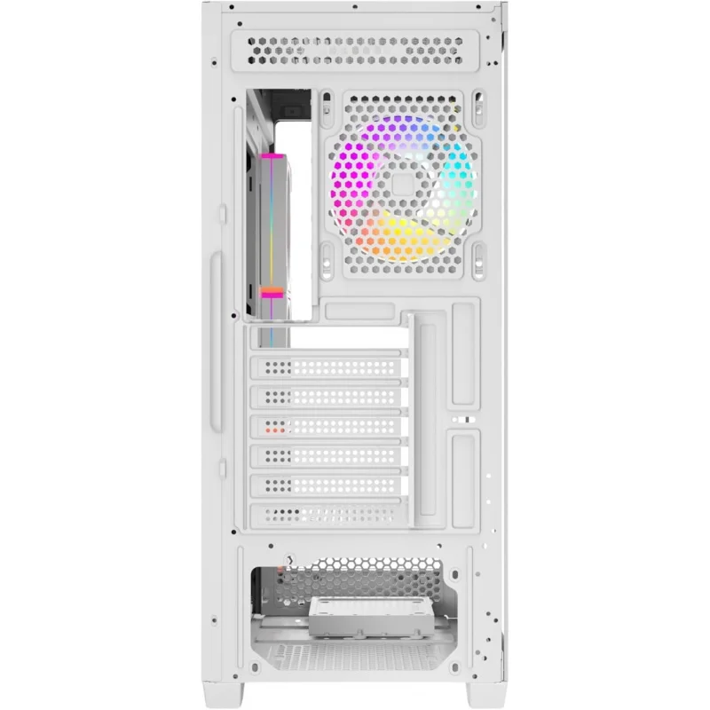 حافظة كمبيوتر الألعاب - حافظة Mid Tower ATX، أسود/أبيض، تتضمن 4 مراوح RGB، وحدة معالجة الرسومات USB 3.0، وحدة معالجة الرسومات مقاس 400 مم، ومبرد وحدة المعالجة المركزية 165 مم، و7 فتحات توسيع، #5