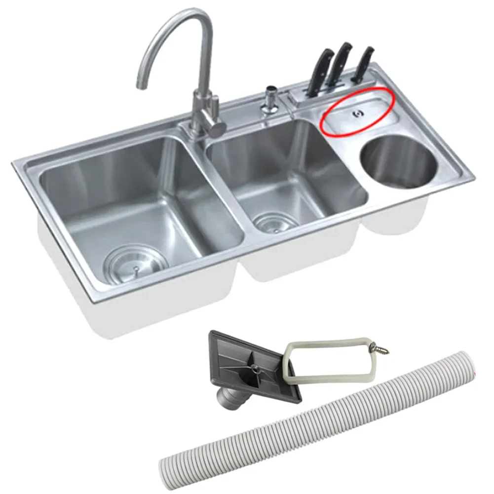 

Gray Upward Rectangle Overflow Pipe Head PP Sink Connector For Kitchen Washbasin Drainer Accessory Home Decor