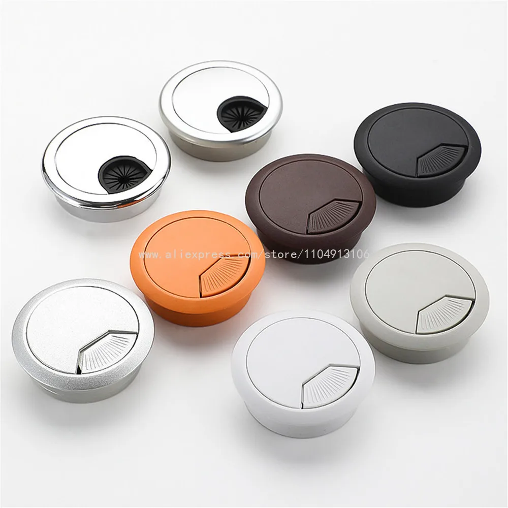 1 Piece Desk Cable Hole Cover ABS Plastic Cord Grommet 50mm 53mm 60mm 80mm Wire Organizer for Office Furniture Cable Management