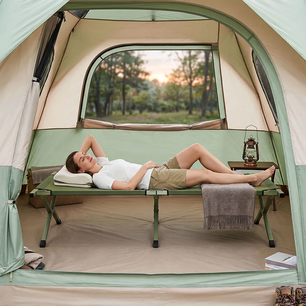 Cama de Camping Plegable Portátil Ultraligera, Cama Compacta para Tienda de Campaña, Cama para Dormir al Aire Libre con Bolsa de Transporte para Excursionismo, Viajes, Cama Compacta para Invitados