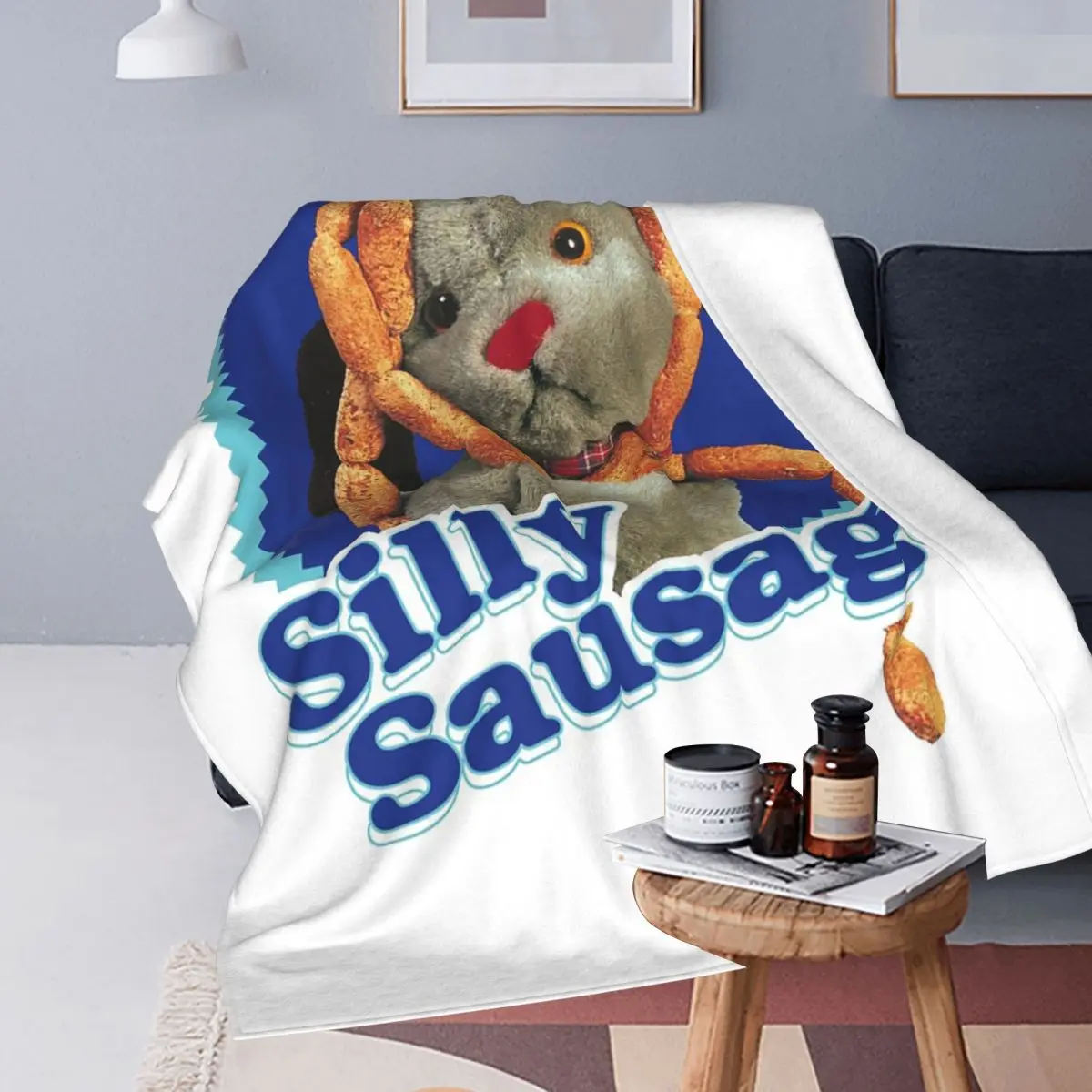 Sooty Sweep Silly Sausage Blanket Soft Warm Flannel Throw Blanket Plush for Bed Travel Home Couch