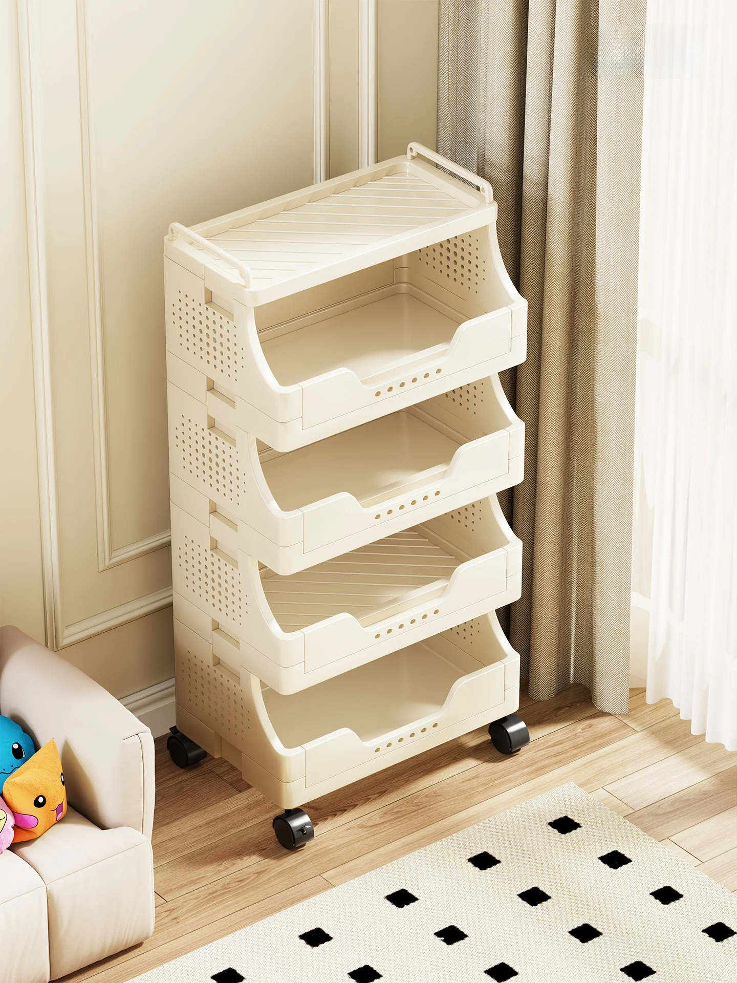 living-room-toy-storage-cabinet-multi-layer-snack-rack-mobile-cart-under-shelf-drawer-style-home-organization-utility-rack