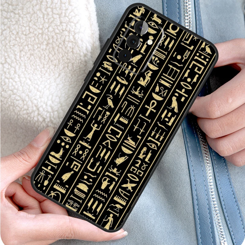 Ancient Egyptian Hieroglyphic Phone Case For Samsung Galaxy A54 A34 A14 A15 A25 A35 A55 A53 A33 A13 A52 A32 A12 A51 A71