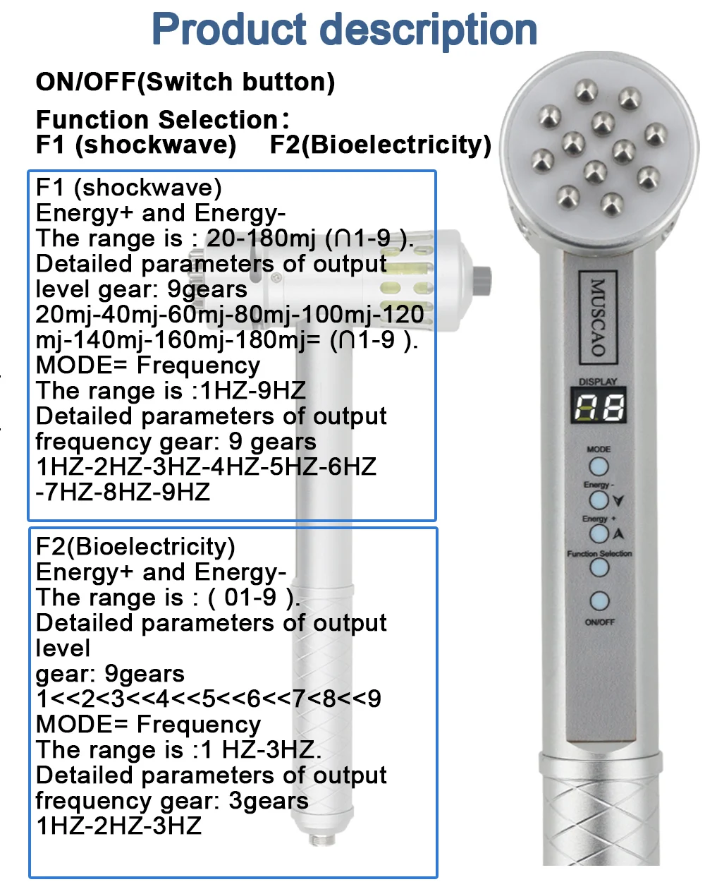 3in1 Shockwave Therapy Machine Chiropractic Adjusting Tool Pain Relief Body Relaxation Shock Wave Instrument Muscle Massage
