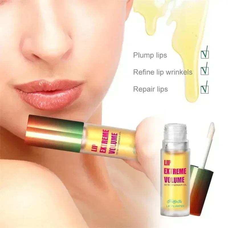 Serum Minyak pemadat bibir riasan tahan lama Esens penebal instan memperbaiki garis halus Bibir meningkatkan elastisitas Lipbalm seksi