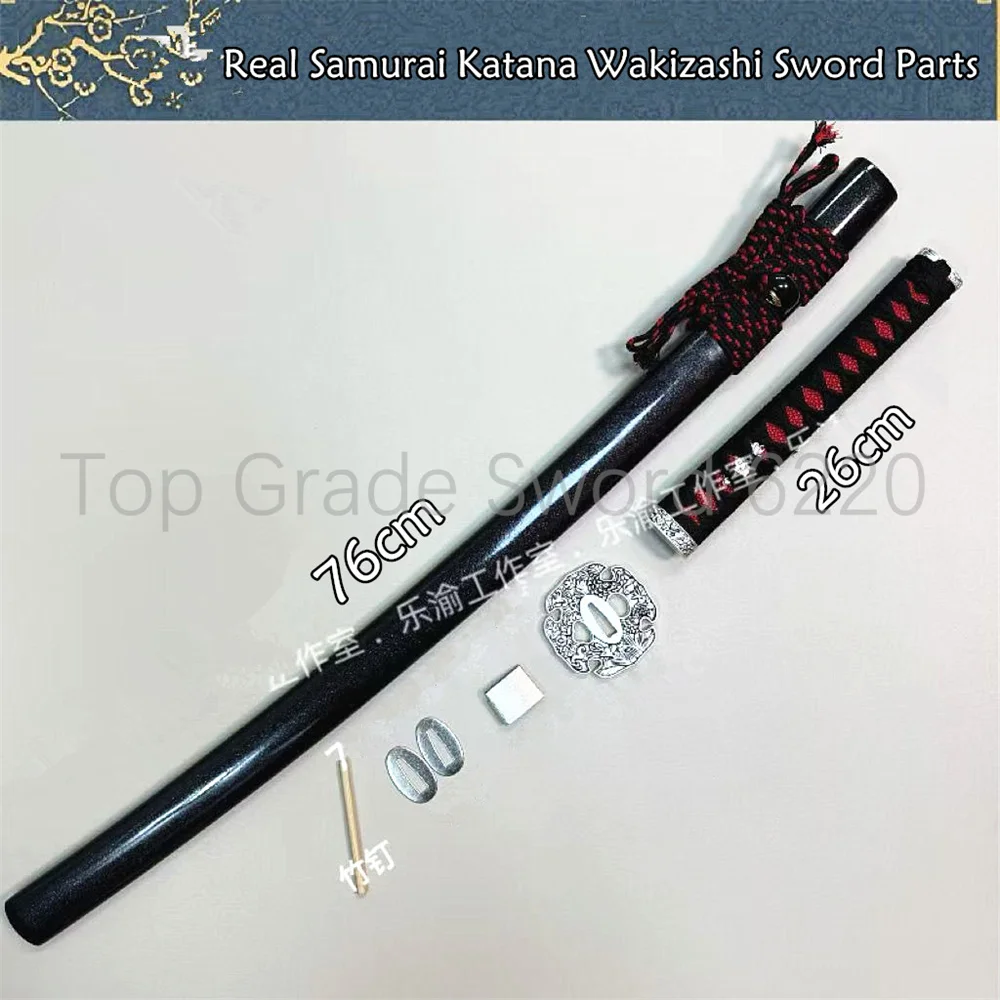 

Набор Wonderful Tsuka Handle Alloy Tsuba Handguard Habaki Seppa Hardwood Sheath For Real Samurai Katana Wakizashi Sword Parts