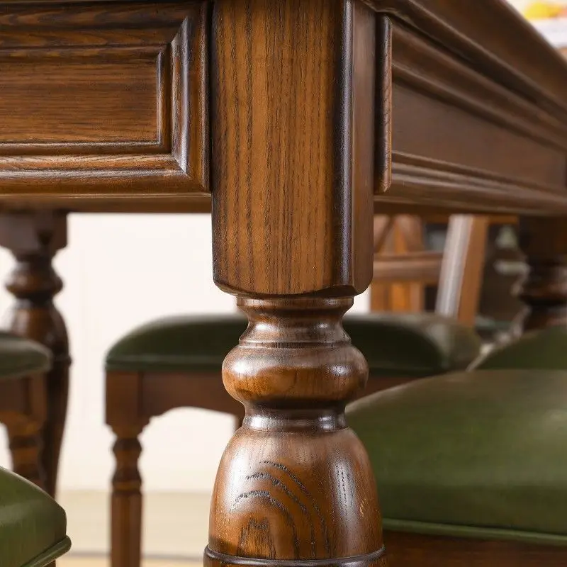 American dining table solid wood dining table and chair combination living room rectangular household dining table furniture
