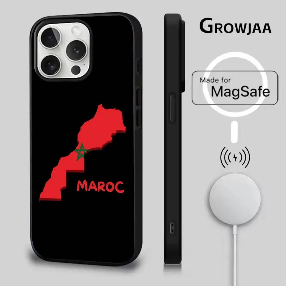Morocco Flag Phone Case For iPhone 17,16,15,14,13,12,11,Pro,Max,Plus,Mini,SE4,E Magnetic Magsafe Wireless Charging