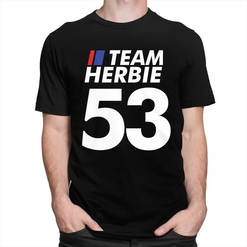 Custom Team Herbie 53 Tshirts Men Short Sleeves Leisure T Shirt Cool T-shirts Fitted 100% Cotton Tee Clothes