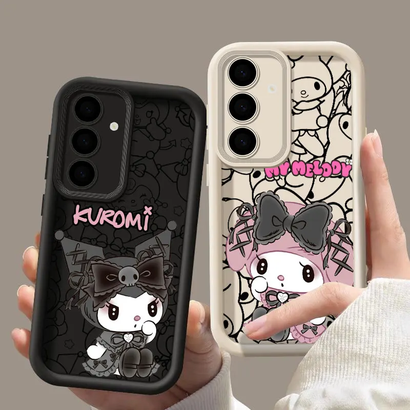 Kuromi My Melody Cartoon Sanrio S24FE Phone Case For Samsung Galaxy S24 S23 S21 S20 Fe S25 Ultra S22 Plus Shockproof Back Cover