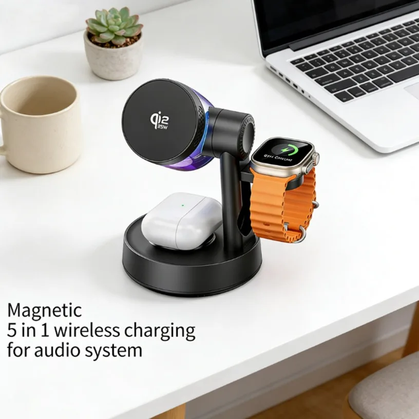 25w-qi22-magnetic-3-in-1-wireless-charger-fast-charging-station-with-led-bluetooth-speaker-for-iphone-17-16-samsung-s26-watch