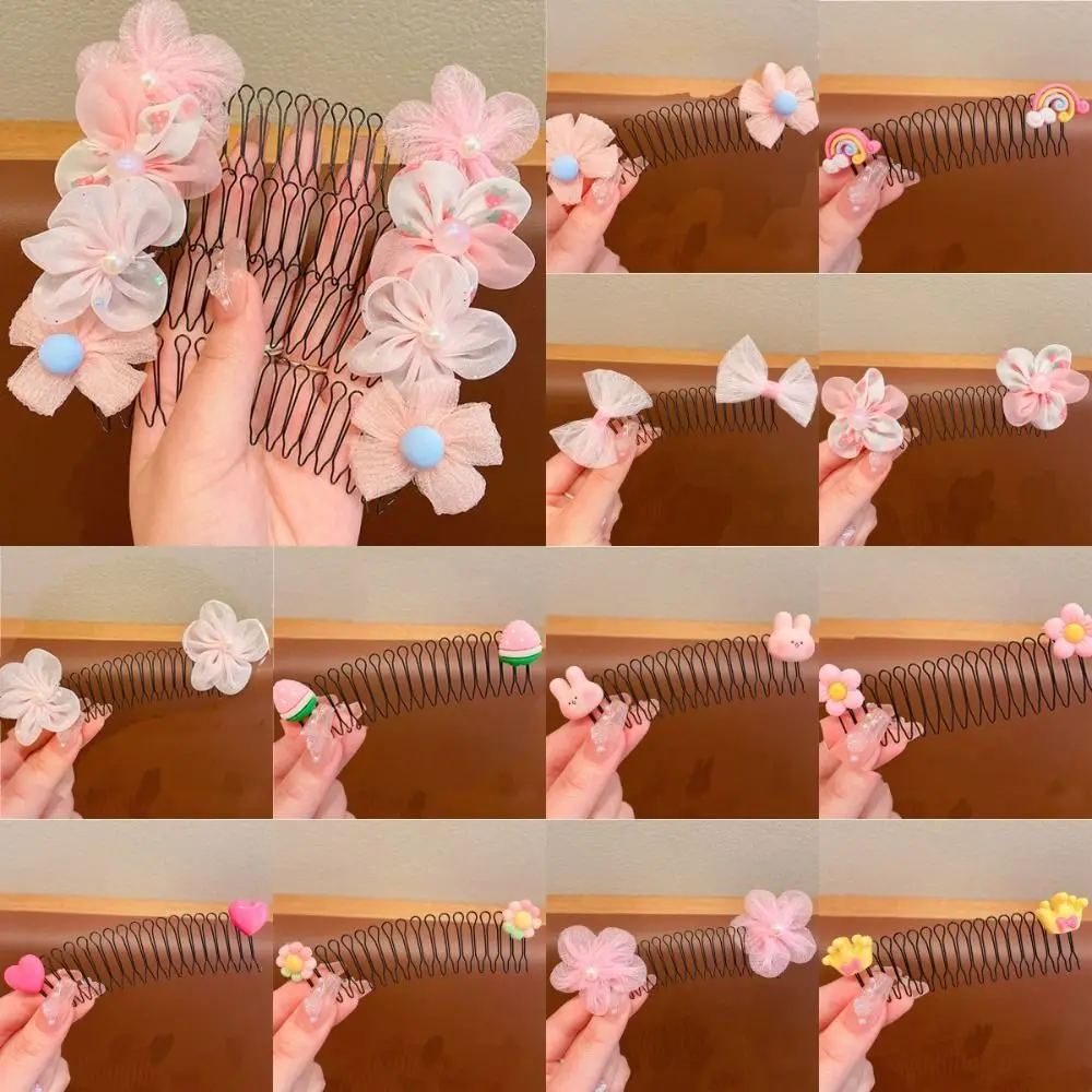 

Sweet Spring U Shape Hair Styling Comb Teeth Hair Wear Invisible Extra Hair Holder Rainbow Fixed Combs Headwear