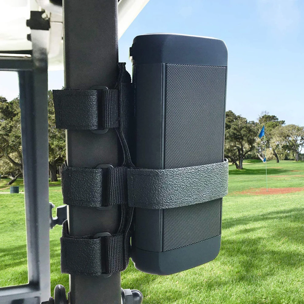 1Pc Portable Speaker Mount for Golf Cart Accessories-Adjustable Strap Fit Wireless Speaker Strap Attachment to Railing/Cross bar