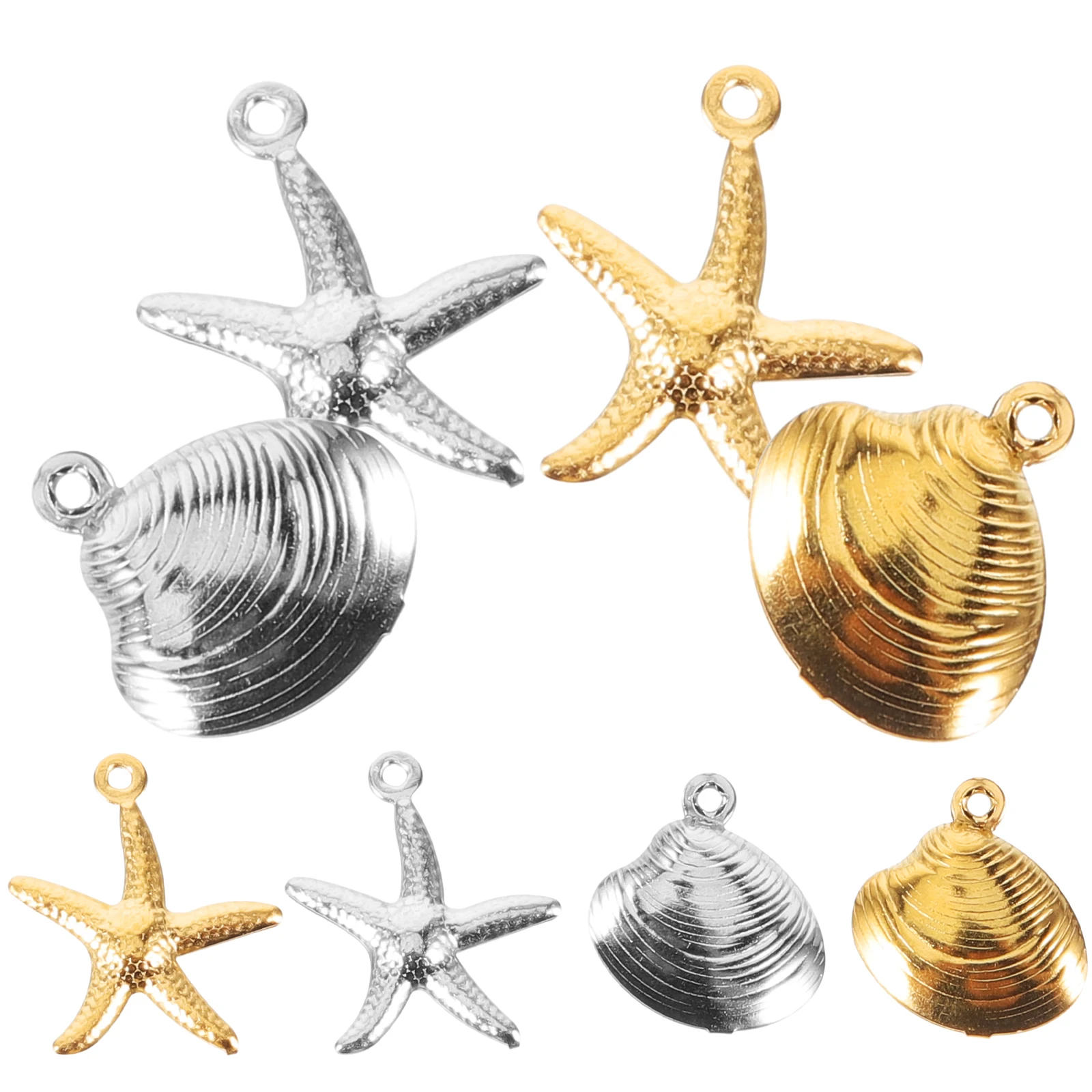 

1 set Shell Pendant DIY Charms Jewelry Making Golden Silver Small Sea Steel Pendants Christmas