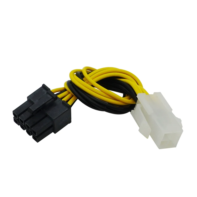 1PCS 4 Pin Male To 8 Pin Female CPU Power Converter Cable Lead Adapter 4Pin To 8pin Office Supplies