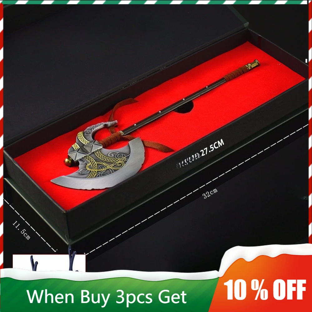 

Металлическая модель кованого молота 27,5 см, коллекционный настольный декор, аксессуар для игр, реплика топора, игрушка Seiko для мальчиков