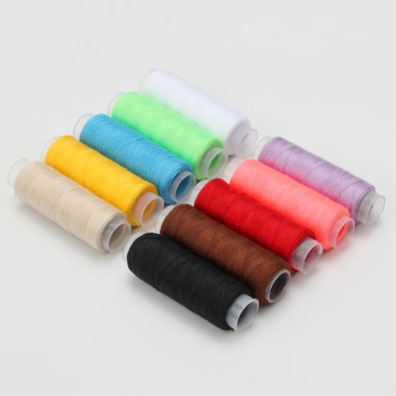 8/10 colori Set di rotoli di filo per cucire macchina in poliestere cucitura a mano filo da ricamo bobina per cucire a croce accessori per cucire a