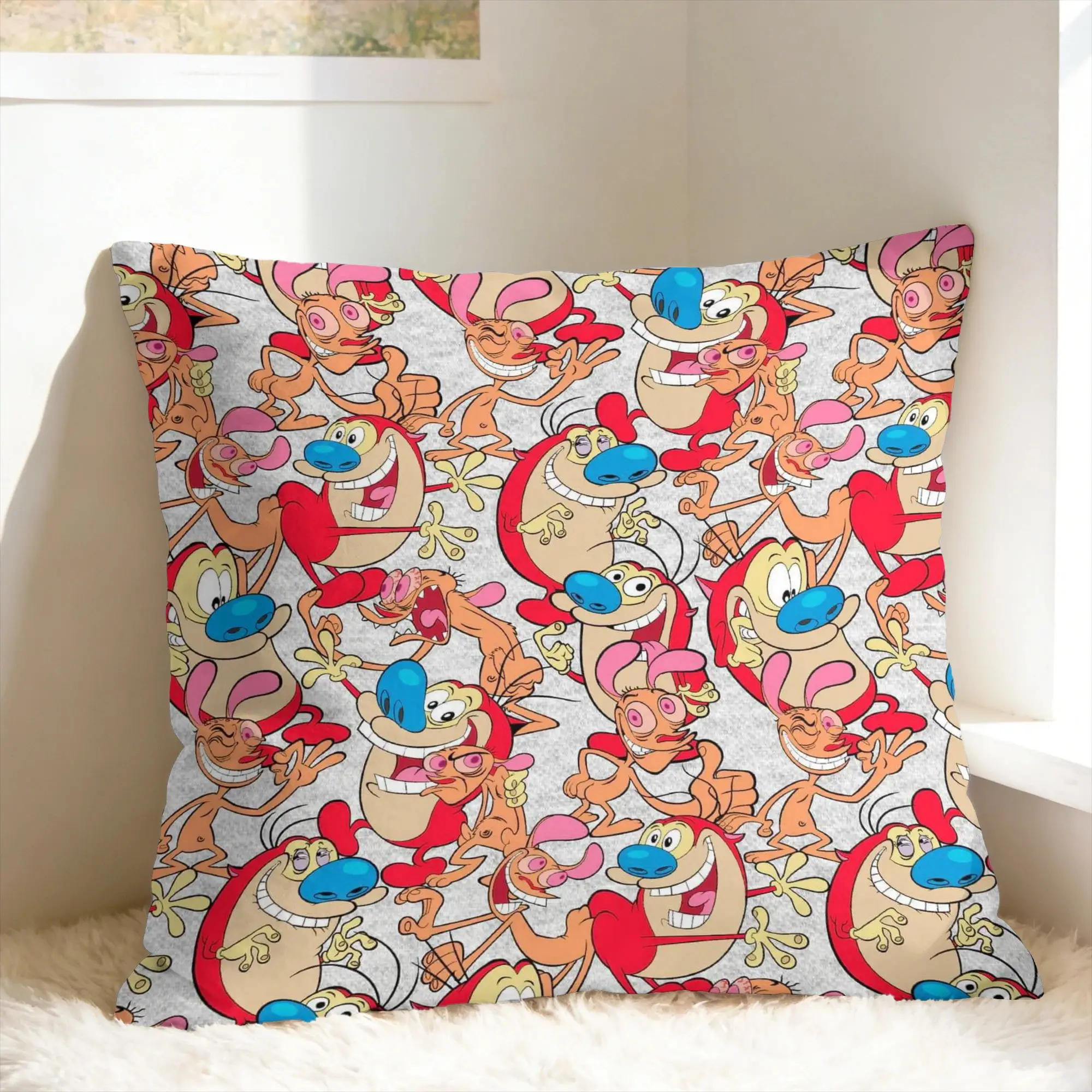 R-Ren & S-Stimpy Show Pillowcases  Morden Pillow Case For Living Room Sofa Design Pillow Cover