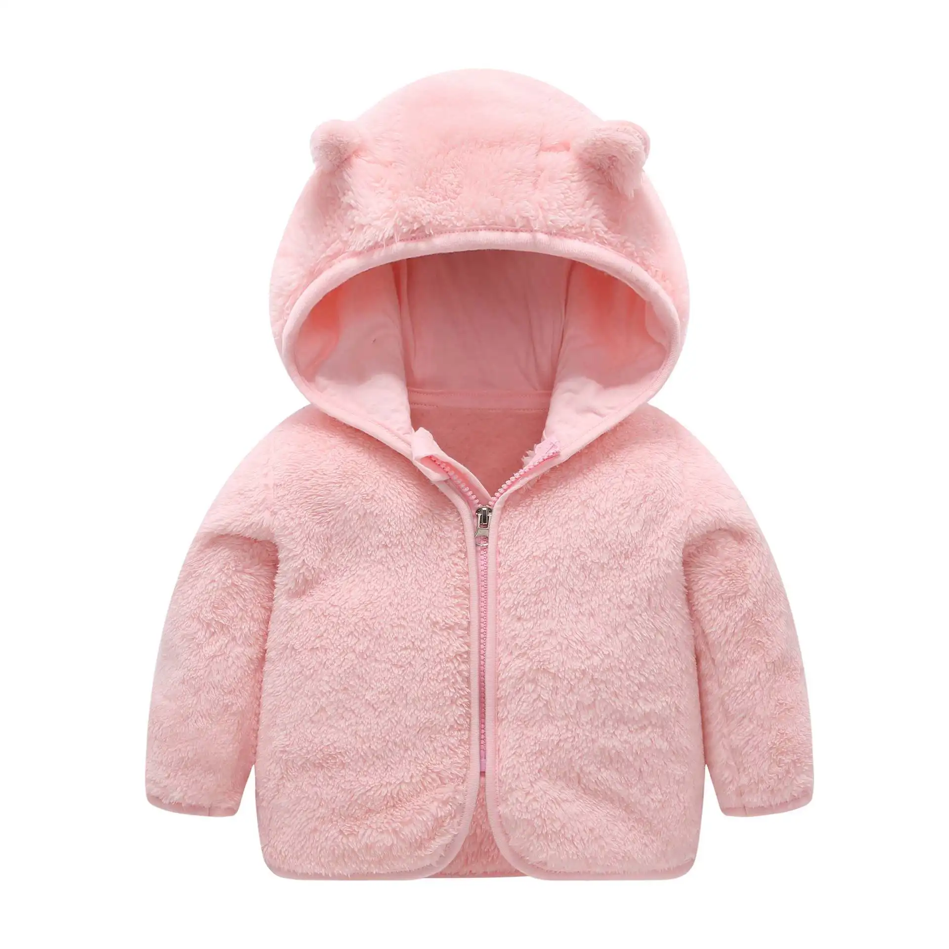 Spring and Autumn Children\'s Fleece Coat Baby Bear Ears Long Sleeve Warm Jacket 0-3 Years Old Child Clothing