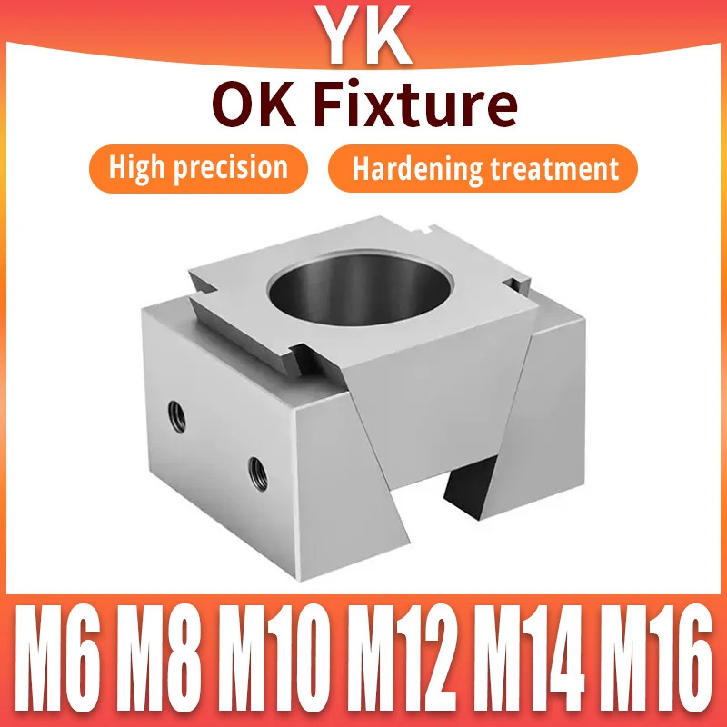 OK Fixture M6 M8 M10 M12 Two-Way CNC Multi Station Support Head Clamping Block Machining Center Fixture Side Top Precision Vise