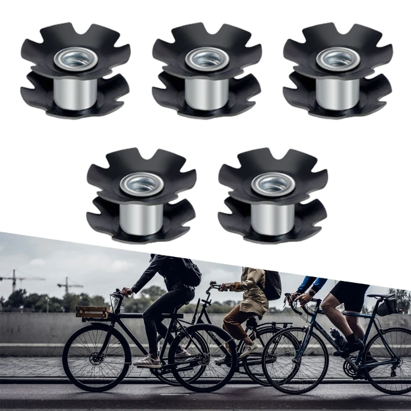 10Pcs Bike Headset Star Nut Bicycles Headset Hanging Cores Fangled Nut Fastening Bolts for Forks 1-1/8Inch 28.6mm