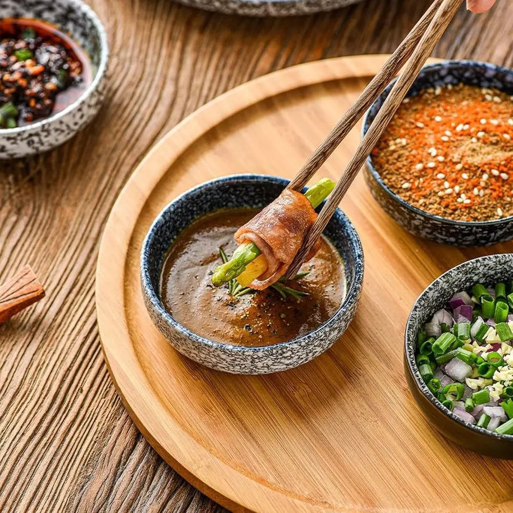 Dip Bowls Set Soy Sauce Dish/Bowls 1pc Dipping Bowl Retro Ceramic Household Soy Sauce Vinegar Seasoning Dish Barbecue Dipping Di