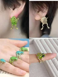 Trendy nouvelle personnalité, mignon et drôle grenouille grenouille hommes et femmes anneaux, polyvalent tempérament bijoux