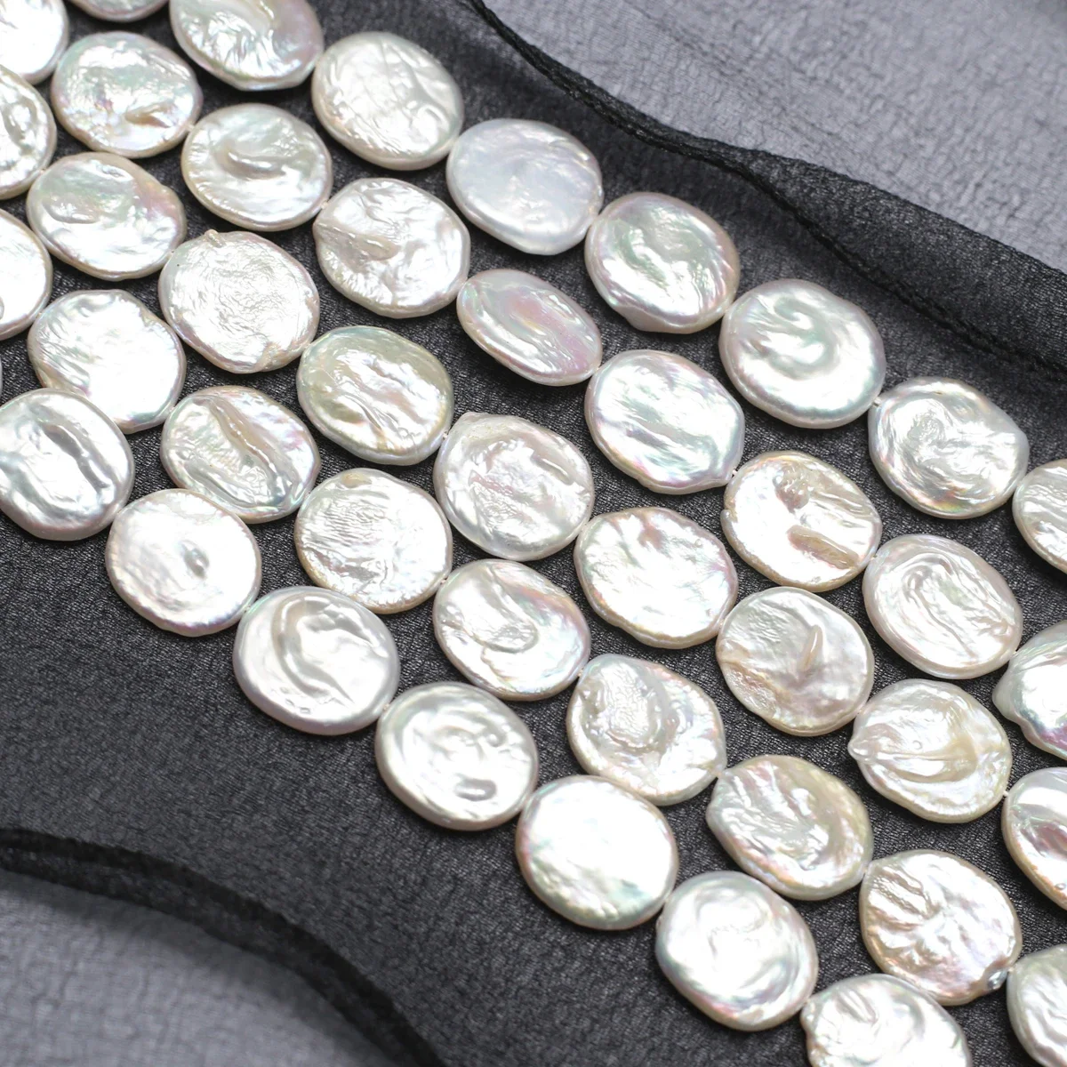 AAA 화이트 패션 천연 담수 진주 타원형 바로크 단추 구슬 쥬얼리, DIY 목걸이 팔찌 액세서리 선물 만들기, 14x16mm