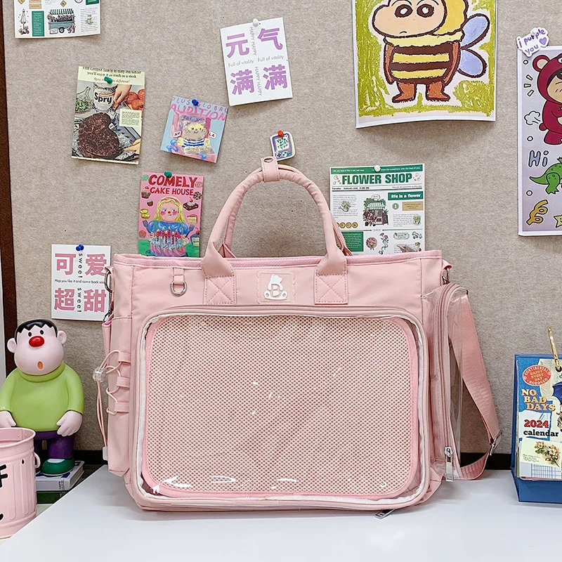 Luxy moon Modischer quadratischer Damen-Rucksack, transparent, multifunktionale Schultertasche, große Kapazität, täglicher Ausflug, Tragetasche 6