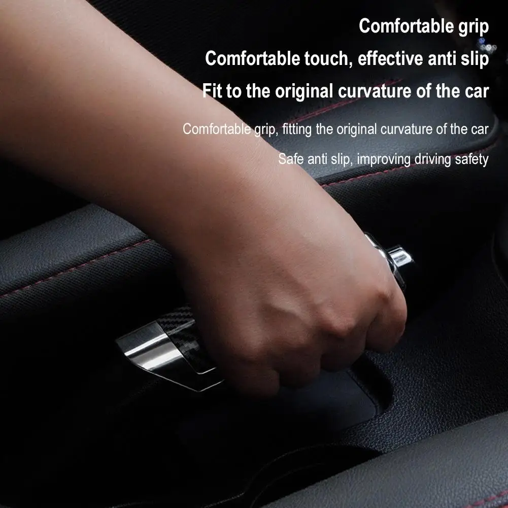 Car Hand Brake Cover Handbrake Grips Carbon Fiber Parking Brake Decoration Shell Protection Cover Interior Accessories ﻿