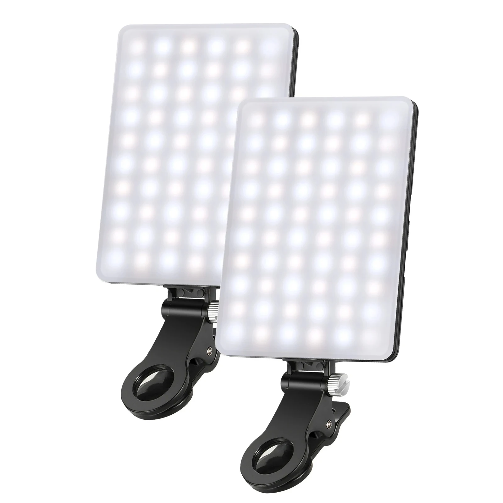 Pour 2 pièces Selfie lumières 60 LED haute puissance 95 + CRI téléphone lumière 2000mAh Rechargeable vidéo lumière avant arrière téléphone pince