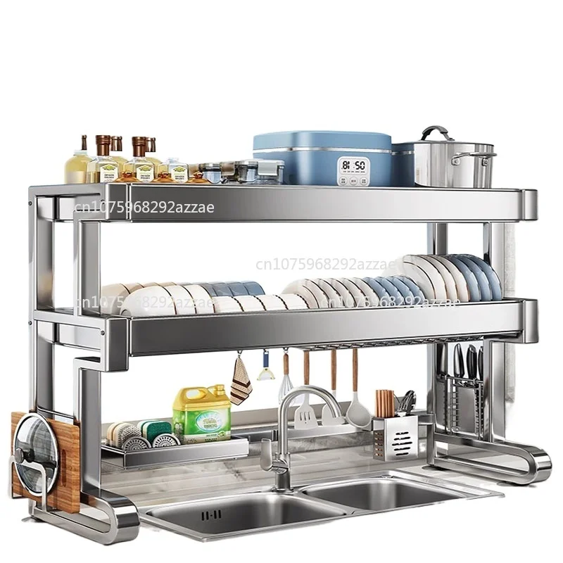 

Stainless Steel Kitchen Sink Shelf Multifunctional Dish Rack