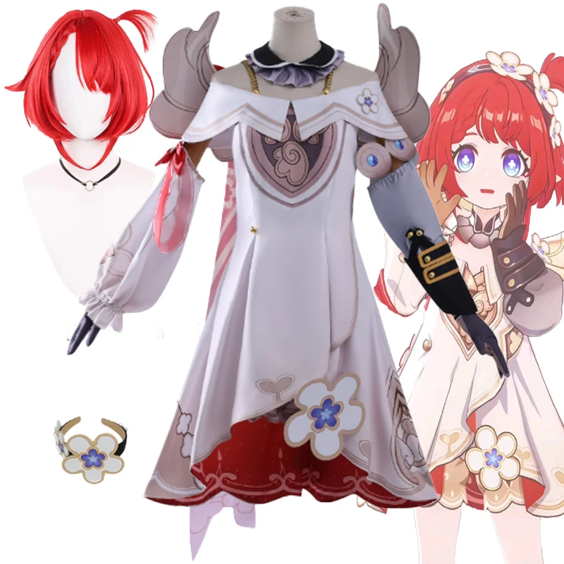 

Honkai: Star Rail Косплей Костюм Трибио Игра Красный парик Платье Лолиты Полный комплект Хэллоуин Карнавальные женские наряды для девочек