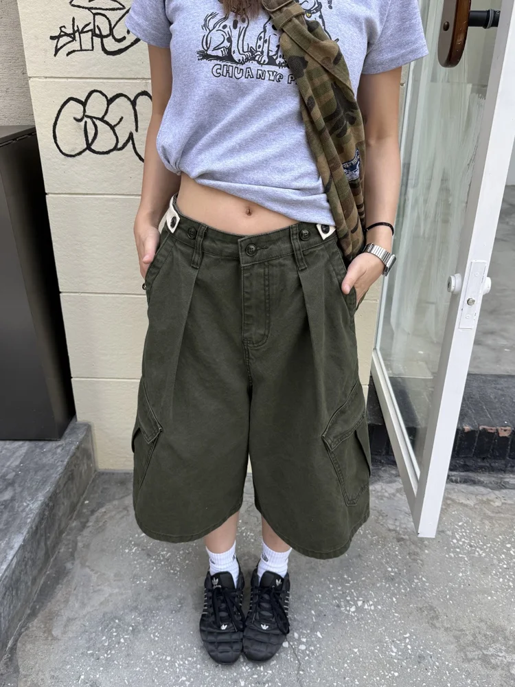 

Винтажные рабочие брюки Waed, регулируемые, с множеством карманов, унисекс, летние, оригинальные, уличные, хлопковые