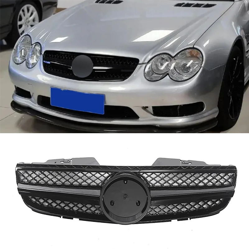 Front Bumper Grille Hood Tuning Racing Grill For Mercedes-Benz SL-Class R230 SL500 SL550 SL600 2007 2008 2009 ABS Grills