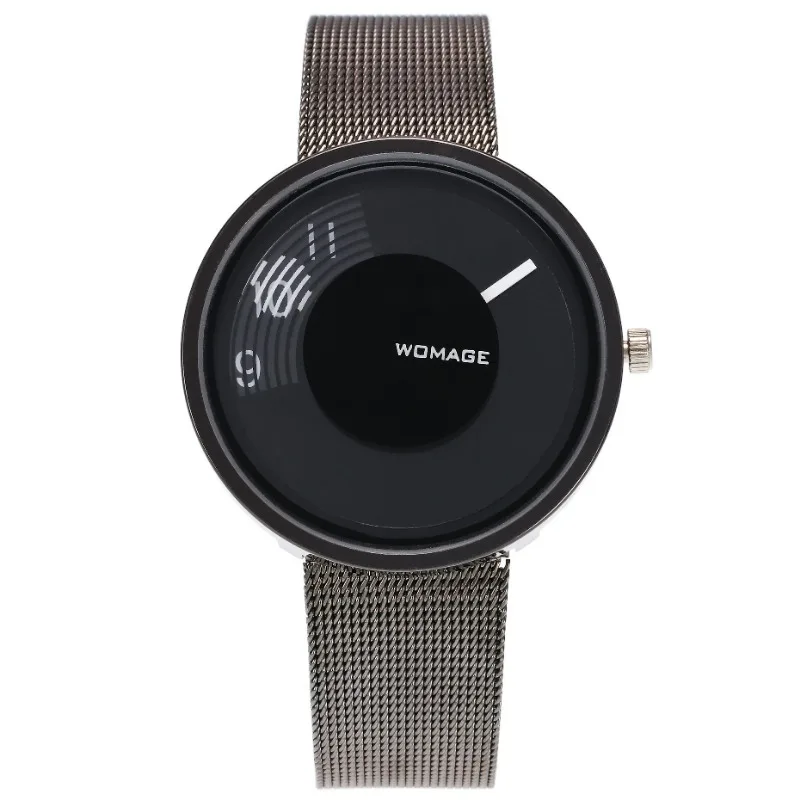 Fashion Brand Womage Women Man Unsex Mesh Steel Wrist Watch Popular Style Quartz Student Watches Unique Designer Reloj Mujer