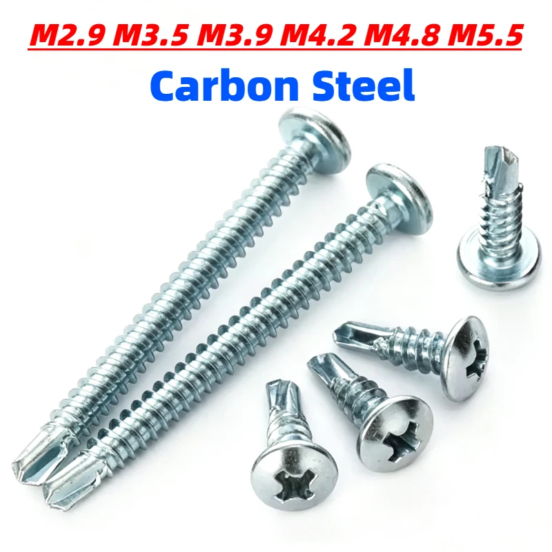 3-30pcs M2.9 M3.5 M3.9 M4.2~M5.5 Carbon Steel Phillips Cross Round Pan Head Self Drilling Screws Self Tapping Bolt Wood Screw