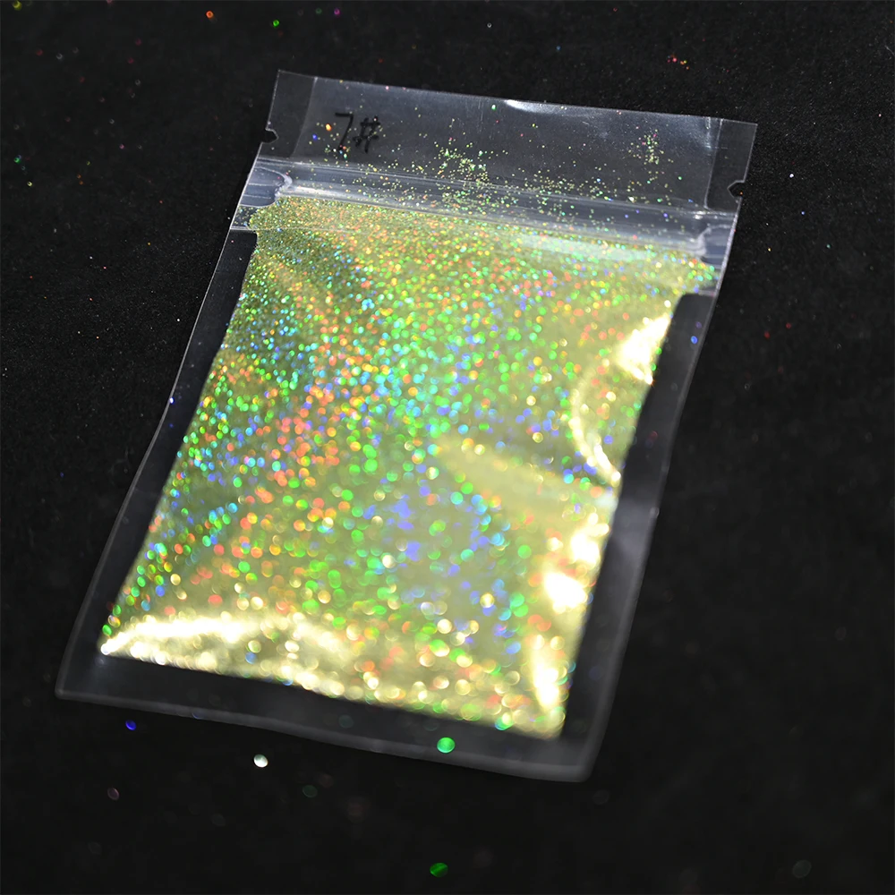 Laser holografischer Regenbogen-Nagelglitzer, 0,2 mm, glitzernde Nägel, Glitzerpulver, 10 g/5 g, schillernder Glitzerstaub, DIY-Nagelkunst-Dekoration