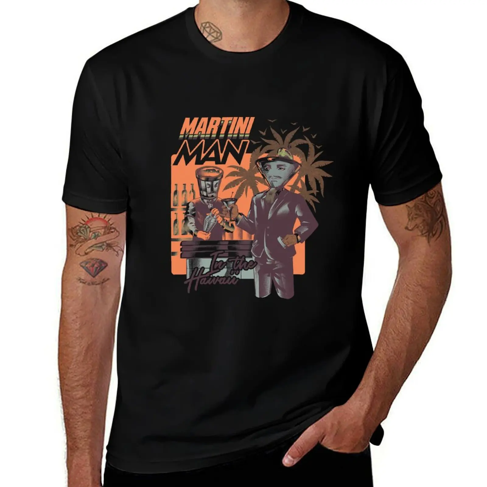 

Martini Man T-Shirt summer top luxury clothing labubu Aesthetic clothing valentines clothes mens workout shirts