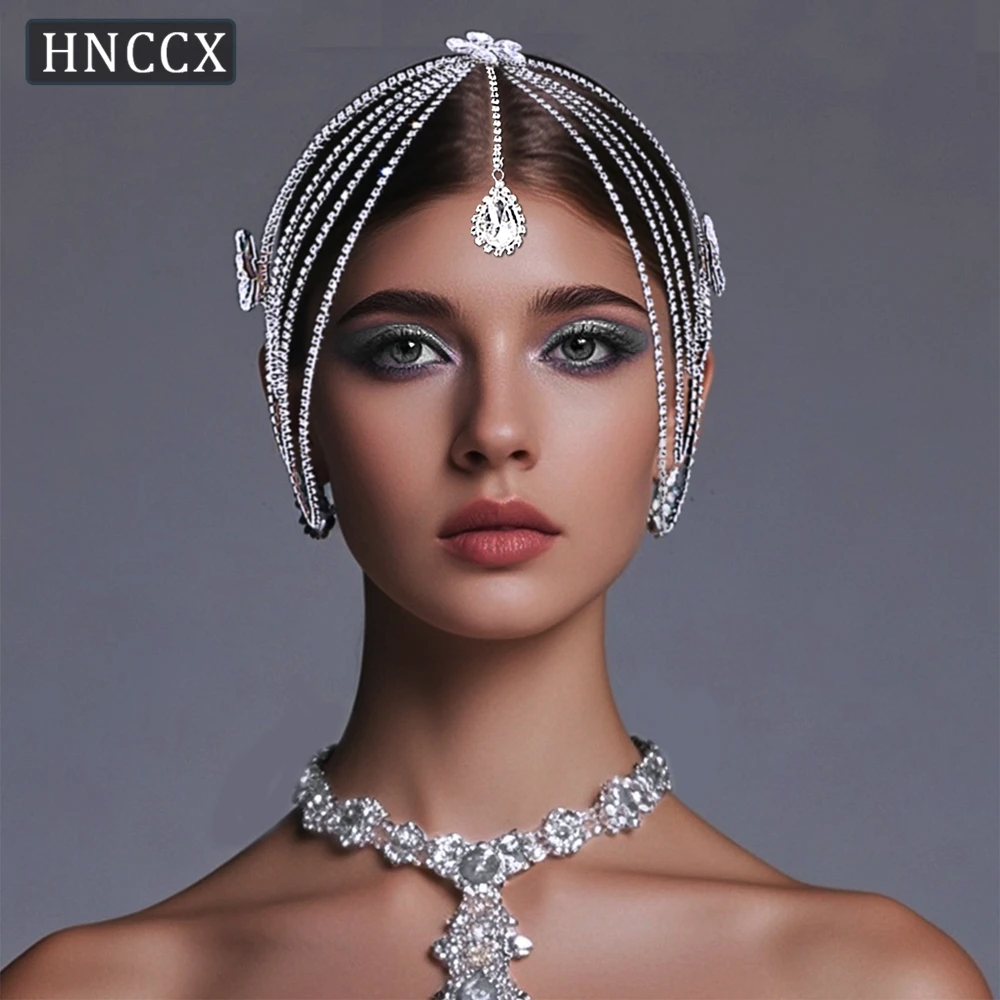 

HNCCX Rhinestone Forehead Headband Bridal Wedding Headwear Elegant Woman Wedding Jewelry Head Decoration Girlfriend Gift CP763