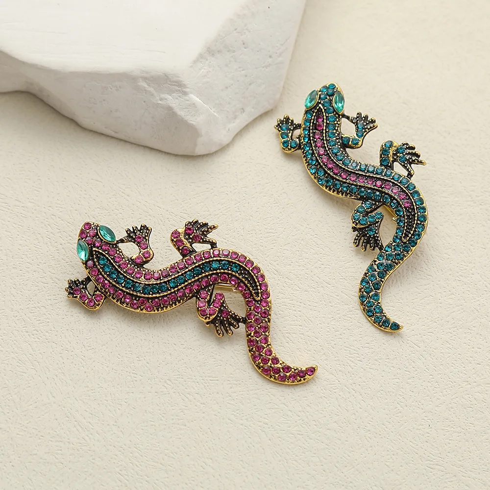Fashion Lizard Brooches for Women's Clothes Unisex Rhinestone Animal Party Casual Brooch Pins Gifts 2026