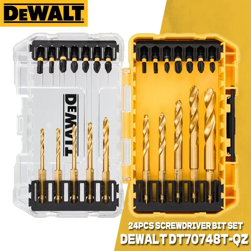 DEWALT DT70748 24PCS Bits Flextorq Drill Driver Cordless Bits Metal Twist Drill Bit Set Power Tools Accessories DT70748T-QZ