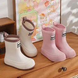 Children's Rain Boots Waterproof ，Non-slip Rubber Shoes ，for Girls and Boys, Middle and Older Children's Fashionable Rain ，Boots