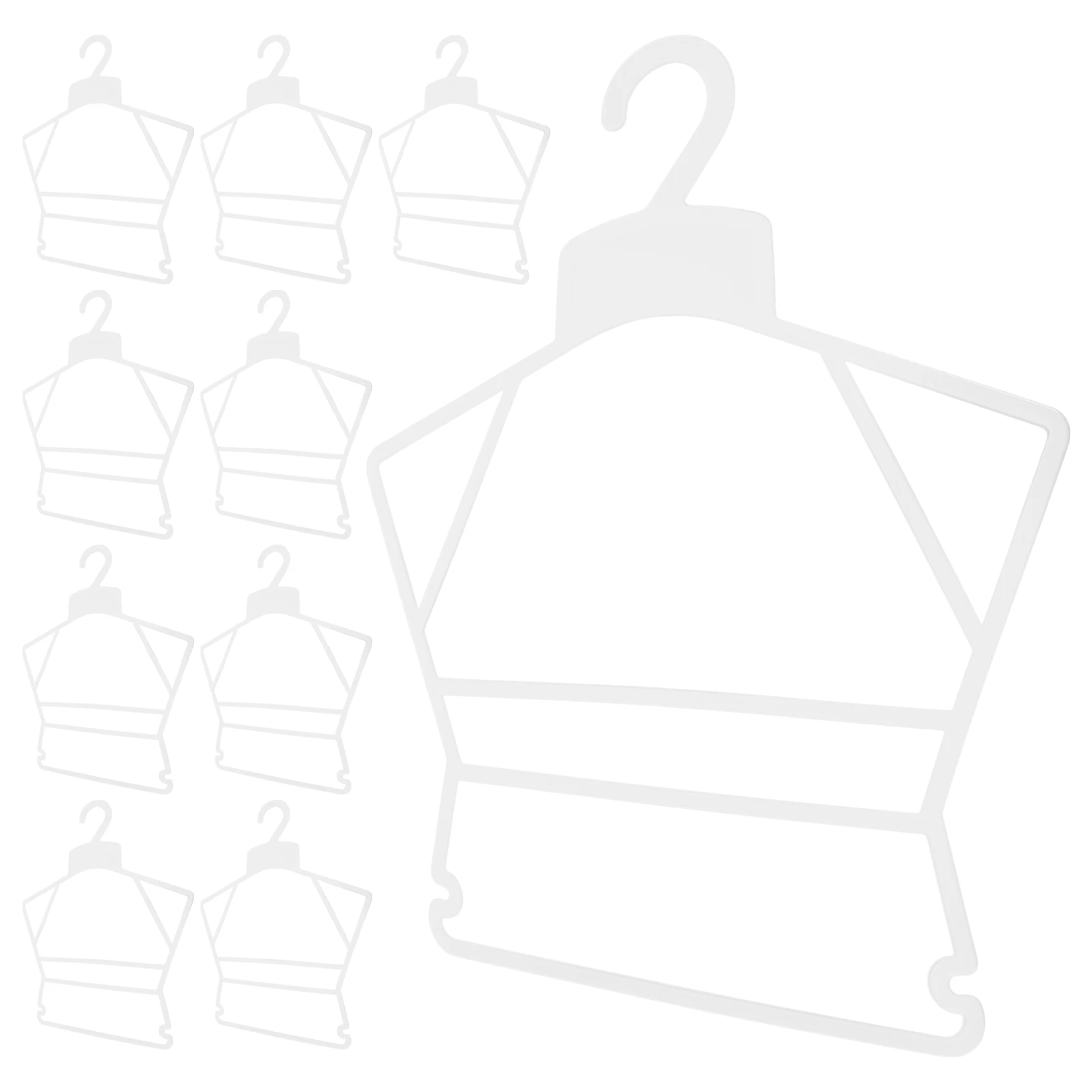 

10pcs Plastic for Kids Kids Hangers Baby Clothes Toddler Coat Rack Closet Organizer White Storage Solution