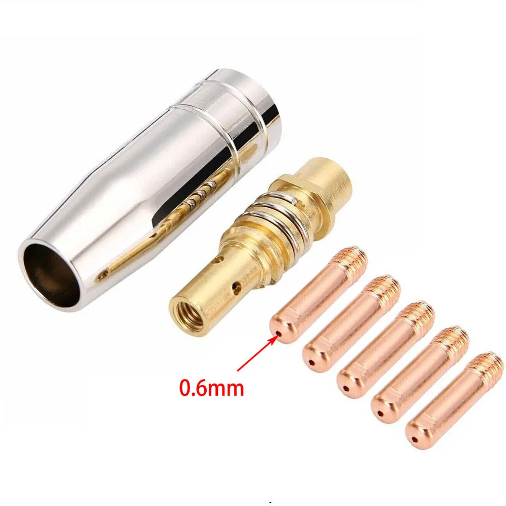 

Tip Holder MIG Welding Nozzle Protective Nozzle Conductive Consumables Kit 0.6mm-1.2mm 7PC For Rilon Riland Jasic