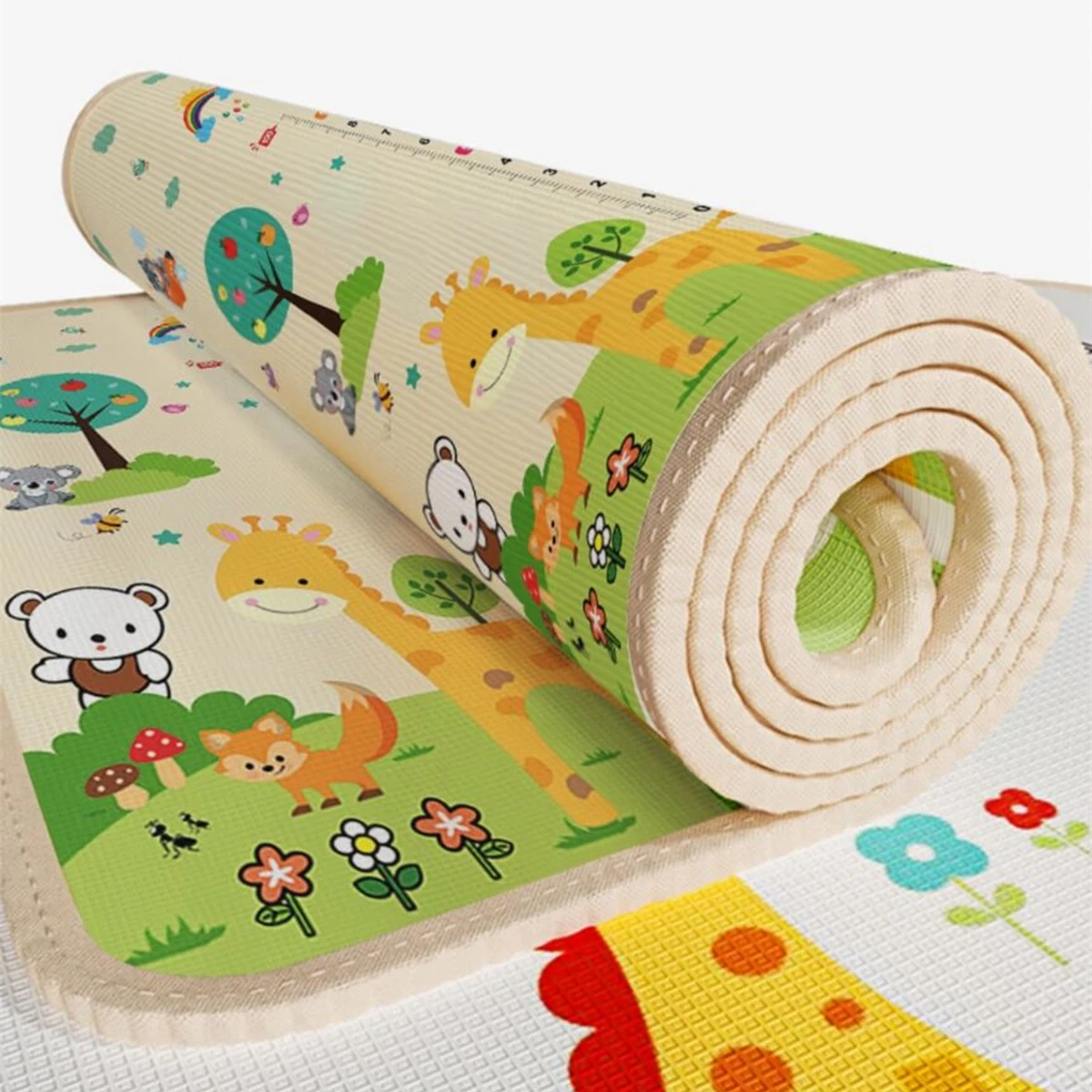 Tikar bermain bayi dipertebal 1/0, 5cm karpet edukasi anak-anak di kamar anak Climbing Pad karpet aktivitas permainan tidak beracun