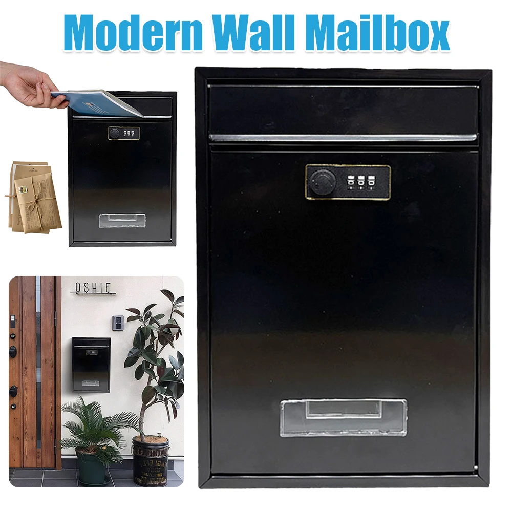 

Hanging Secured Postbox Wall Mounted Metal Mailbox Storage Container for After Hours Deposits Key and Letter Drop