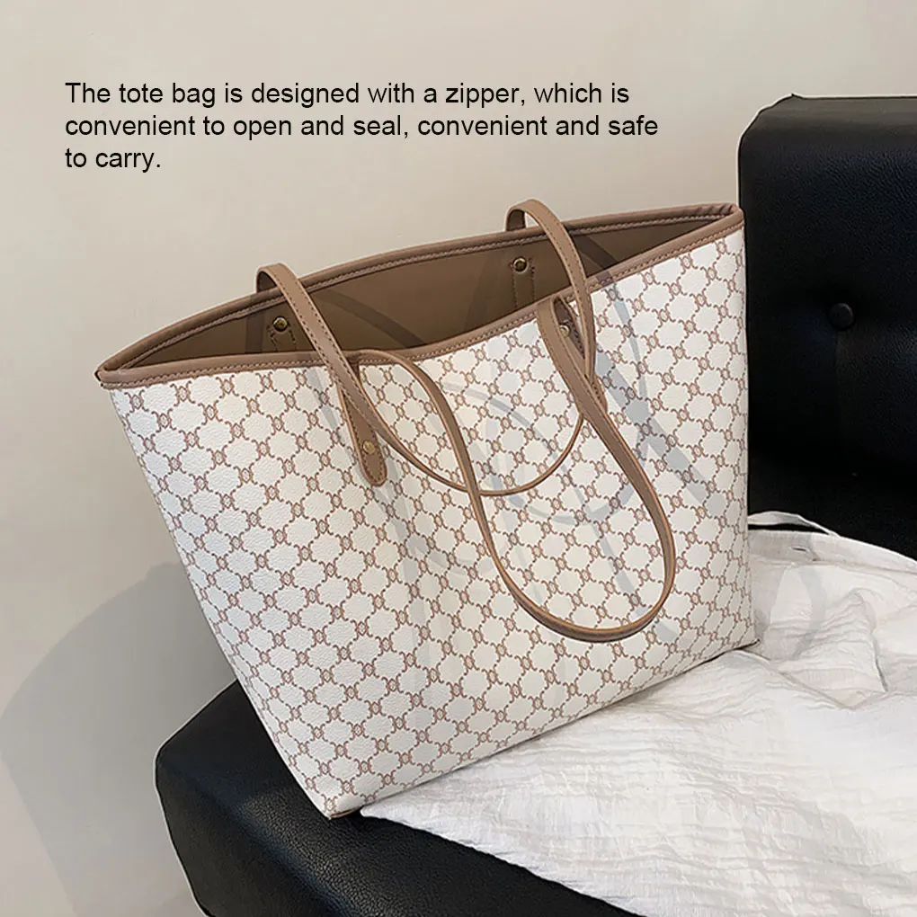 Luxury Women’s Vegan PU Leather Handbag Commuter Lady Laptop Storage  Large Capacity Girls  Shoulder Bag Fashion ​Tote