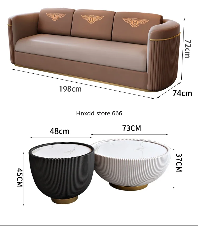 Sofa light luxury modern VIP hotel lobby lobby office reception sofa coffee table combination