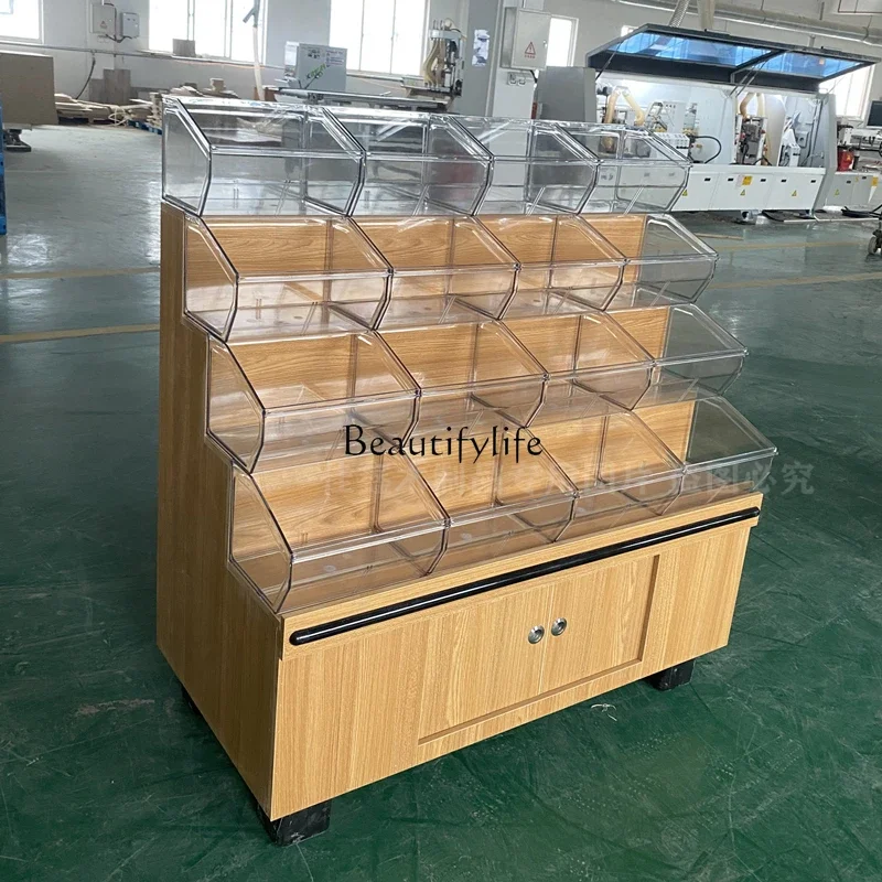 

ls 35Supermarket Bulk Shelf Convenience Store Snack Snack Food Storage Wooden Showcase